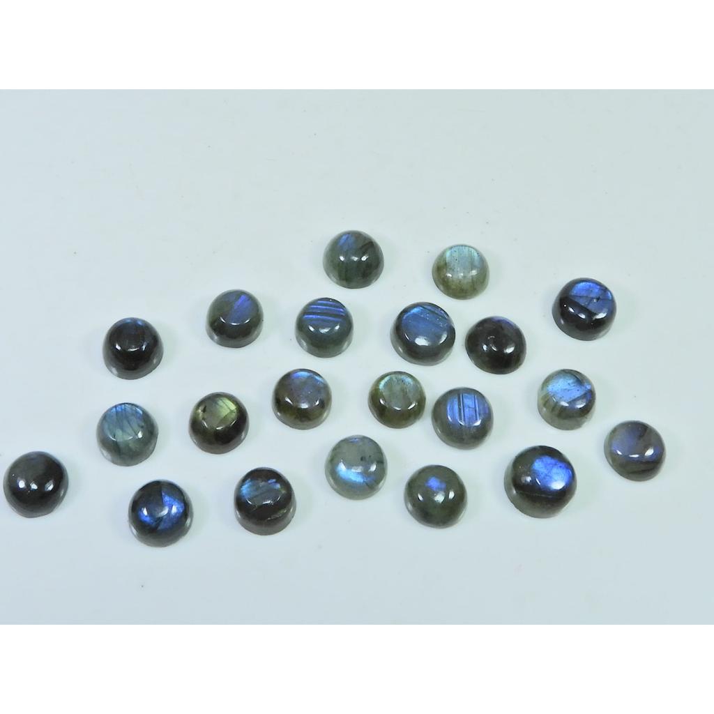 8X8MM Natural Labradorite Blue  Round Cabochon Loose Gemstone 21Pcs Lot C-1049