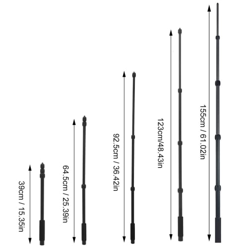 Microphone Boom Arm, Aluminum Alloy Handheld Microphone Extension Arm, Portable Heavy-Duty Microphone Boom Pole with Soft Foam Handle (5 Sections)