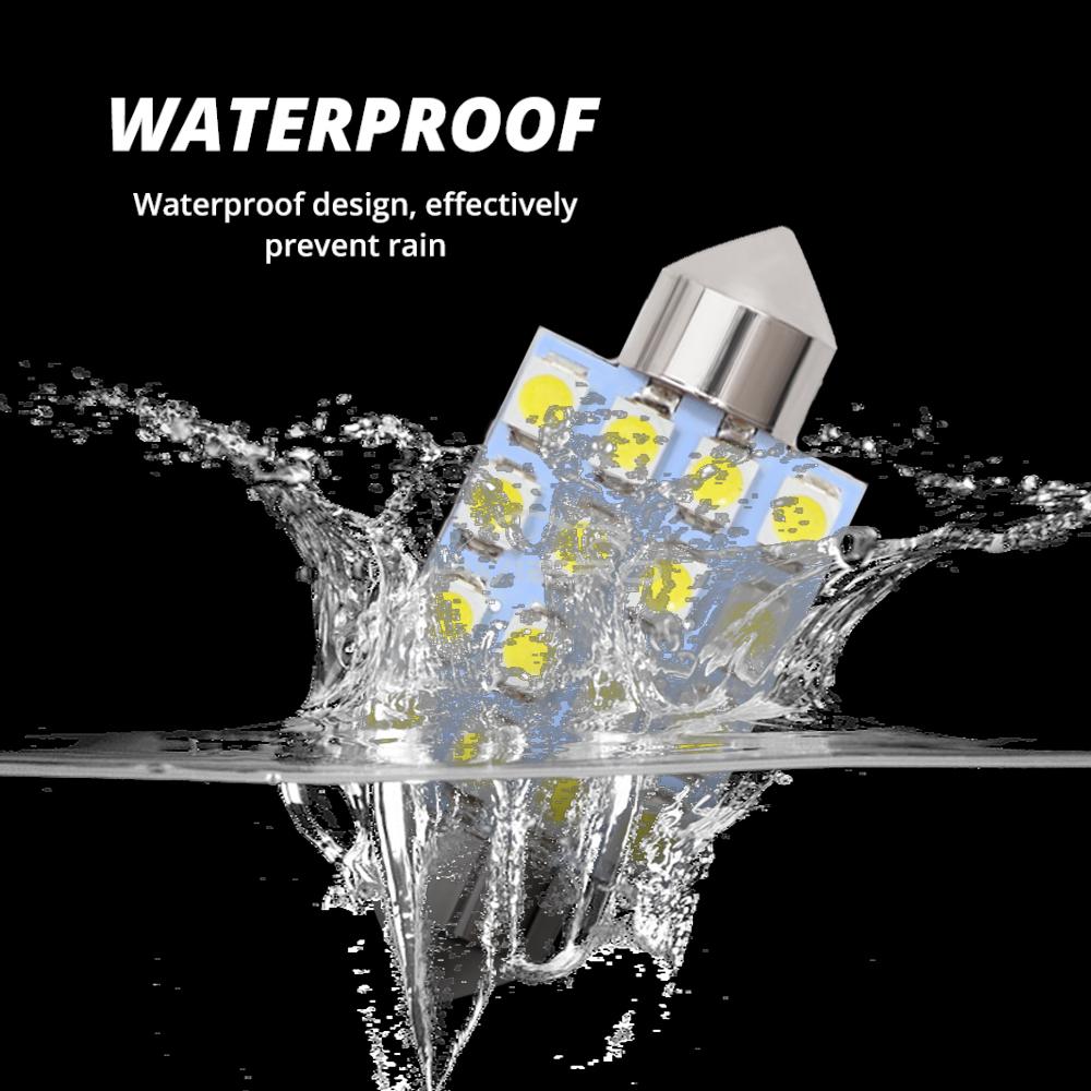 10X Car Led 3528 1210 White 6SMD LED Bulb 6500k Super Bright for Reading Dome Festoon Lamp Trunk License Plate Interior Lighting