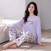 Пижама женская весенняя из чистого хлопка, с длинным рукавом, хлопковая, тонкая, свободная, повседневный домашний костюм