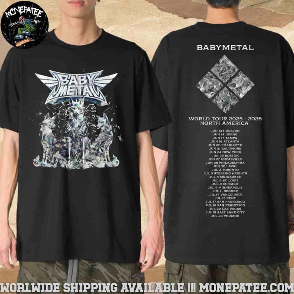 BABYMETAL Forth Foxes Tee North America World Tour Dates List 2026 Merch Two Sid