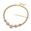 Korean-style cubic zirconia octagonal rose necklace, a luxurious and elegant bracelet with a fashionable, fresh, and sweet design