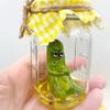 Grumpy Pickle Sculpture In Clear Jar Sad Anxious Pickled Cucumber Figurine Statue Home Office Desktop Decoration Ornament Christmas Gift