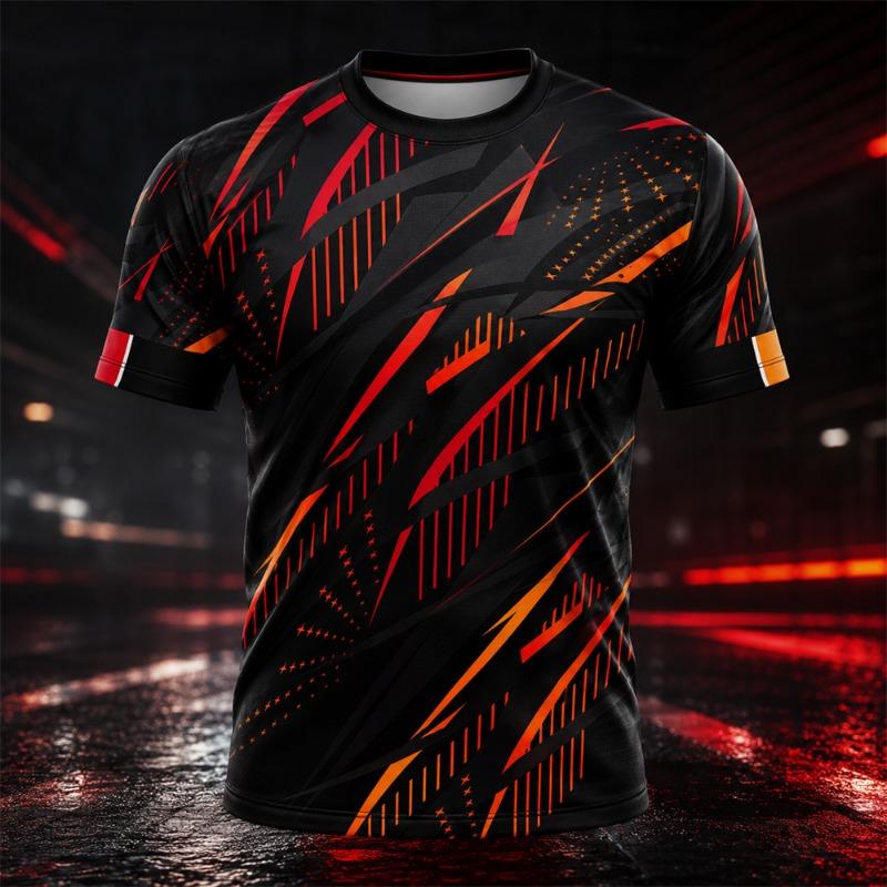 Men's Abstract Graphic Print T Shirt Short Sleeve Casual Summer Tee 3D Design Streetwear Top Lightweight Outdoor Wear