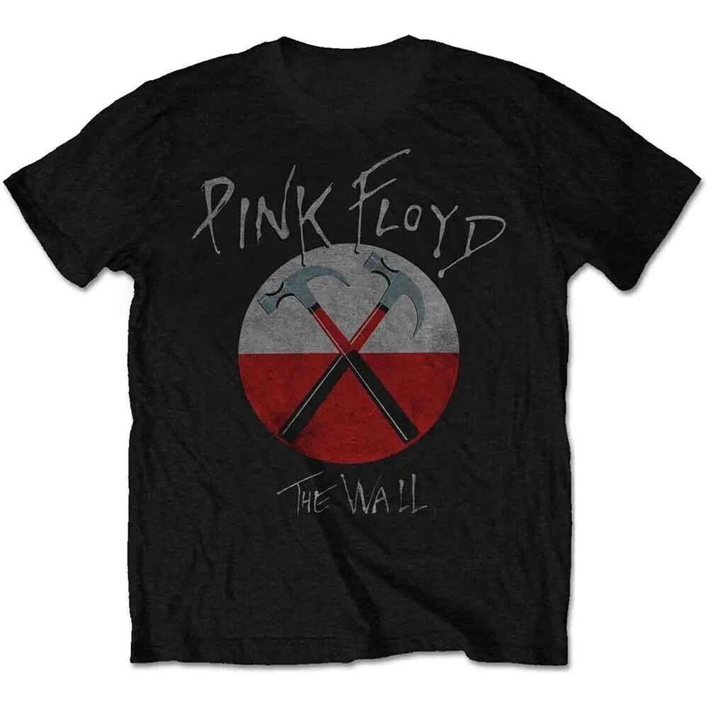 Классический Рок Черная Футболка Pink Floyds The Wall Топы Винтажная Свободная Хлопковая Футболка Женская С Круглым Вырезом Одежда Унисекс