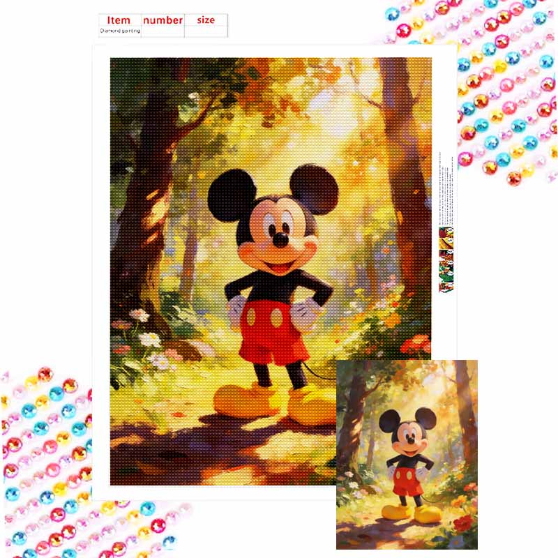 Disney Микки Маус Лесное Солнце Алмазная Живопись Арт-Набор Мозаика Ручная Работа DIY Подарок Домашний Декор