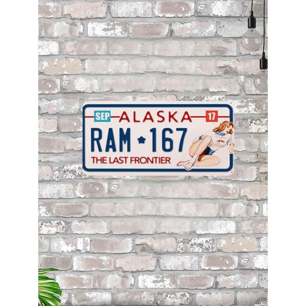 U.S. License Plate, U.S. Car License Plate, Metal, 15x30 Cm.
