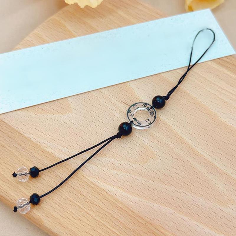 Chinese Style Ink Calligraphy Butterfly Fan Pendants Mobile Phone Chain Anti Lost Lanyard Vintage Keychain Bag Pendant Gifts