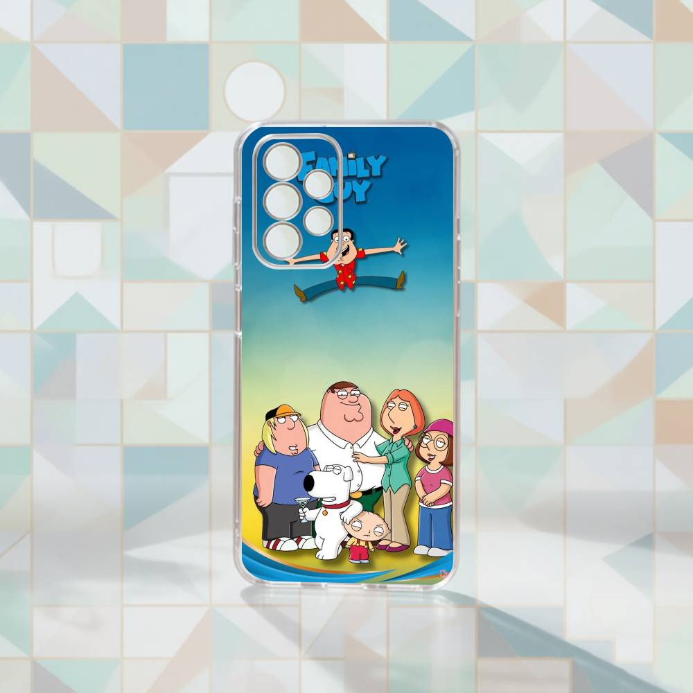 Cartoon F-Family Funny Guy1 Phone Case For Samsung S25,S24,S21,S22,S23,S30,Ultra,S20,Plus,Fe Transparent Cover