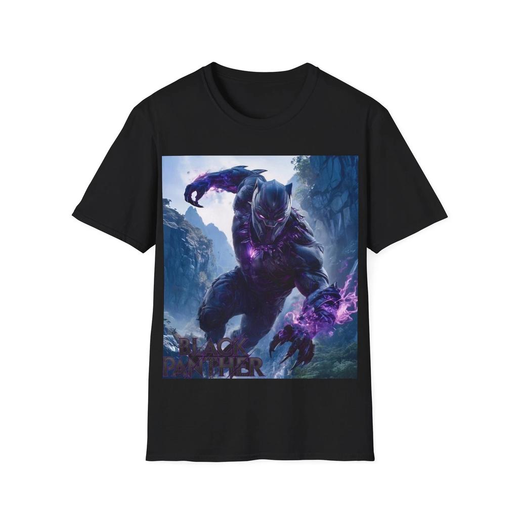 Wild Jungle Panther TShirt Men Purple Power Energy Graphic Tees Animal Totem Warrior Printed Tops Summer Cotton Short Sleeve