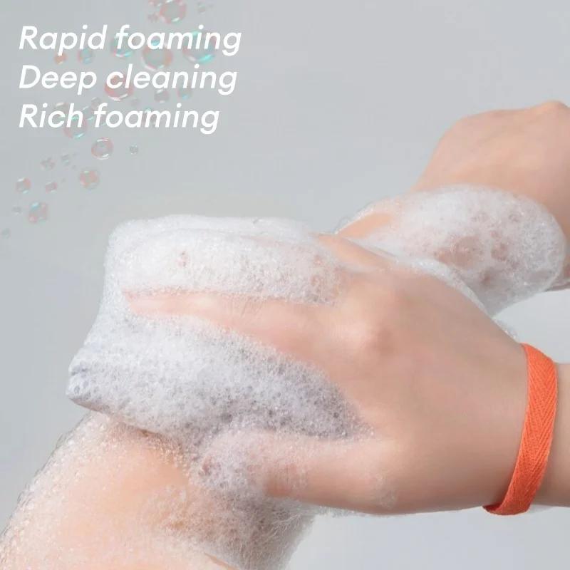 6PCS Personal Care Soap Mesh Pouch With Lanyard Fast Foaming Shower Travel Holder Net Bath Flower Scrubbing Bathroom Accessories