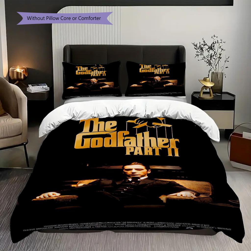 Power Loyalty Godfather Three-piece set (1 * duvet cover + 2 * pillowcase, without core) 2D Flat Duvet cover and pillowcase Bedding set
