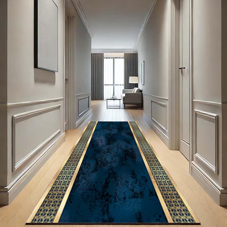 Modern Wave Pattern Carpet Mat Rug Home Decoration Minimalist Style Floor Area Rug Hallway Corridor Long Design Bedroom Decor