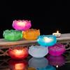 7.7cm Crystal Butter Lamp Handmade Lotus Incense Burner Household Buddha Zen Candle Holders Glass Cone Censer