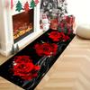 1Pcs Rose Floor Print Mat Modern Kitchen Polyester Rug Non-Slip Colorful Indoor Carpet, For Home Bathroom Bedroom Living Room Decor