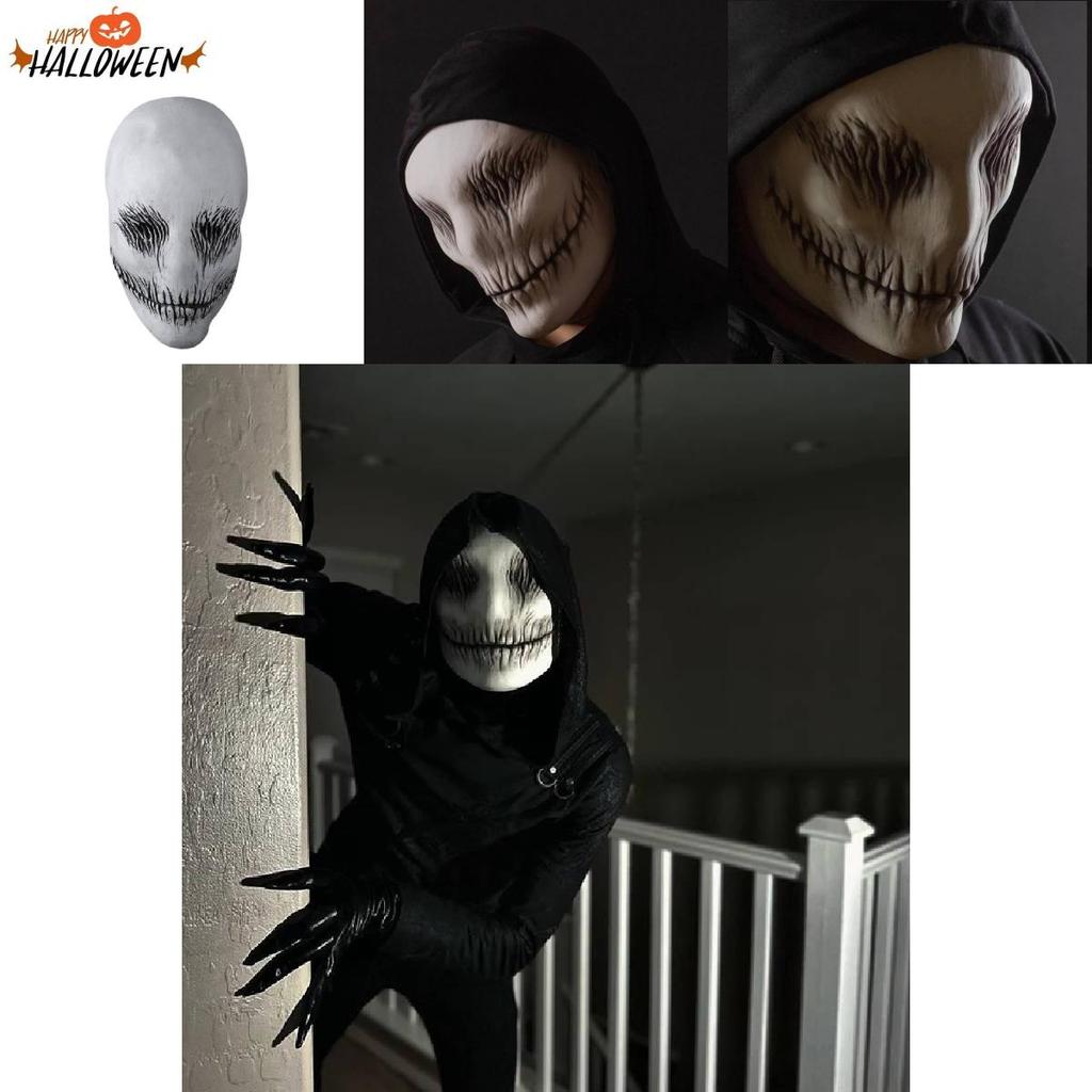 Жуткая латексная маска призрака на Хэллоуин для костюмированных вечеринок, косплей-аксессуары и реквизит