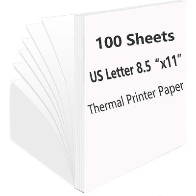 100 листов термобумаги для принтера, размер US Letter 8,5''×11'', Усовершенствованная бумага для печати, Термобумага, совместимая с портативным принтером Brother Letter,