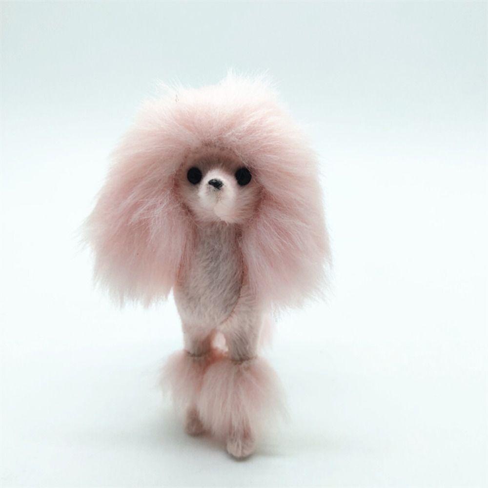 Room Decoration Plush Toys Poodle Figurines Desk Ornaments Miniature Figurines Simulation Dog