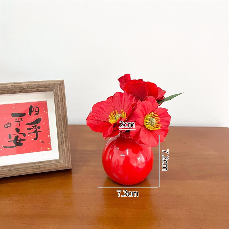 Chinese Wealth Fruit Pot Decoration Chinese New Year Desktop Ornament Spring Festival Gift Decor Blessing Flower Bucket