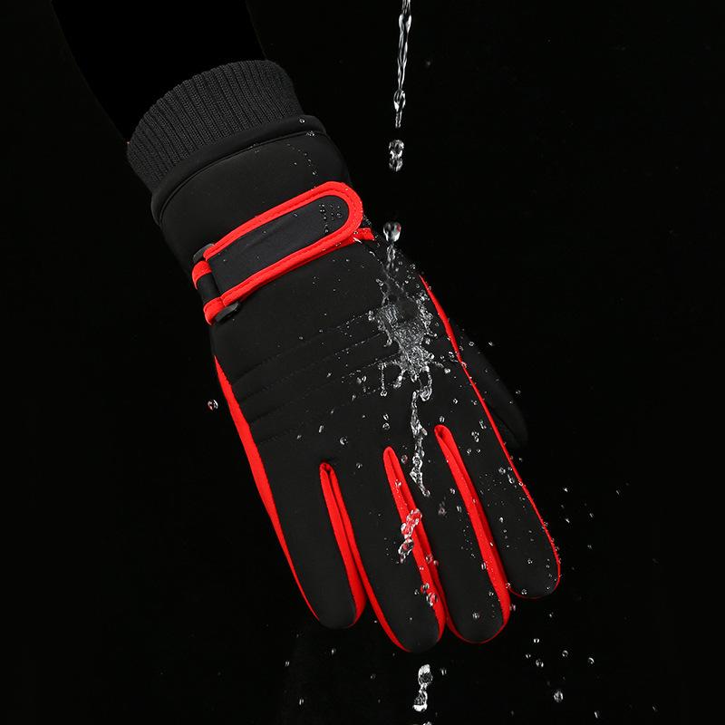 Зимние лыжные перчатки для мужчин  Утепленные флисом  Ветрозащитные и морозостойкие для активного отдыха и велоспорта  Сенсорные  Модные теплые перчатки с пятью пальцами