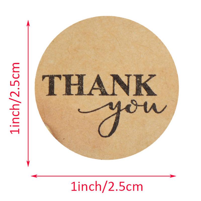 500 шт. круглых наклеек ручной работы из крафт-бумаги для скрапбукинга для упаковки с благодарностью