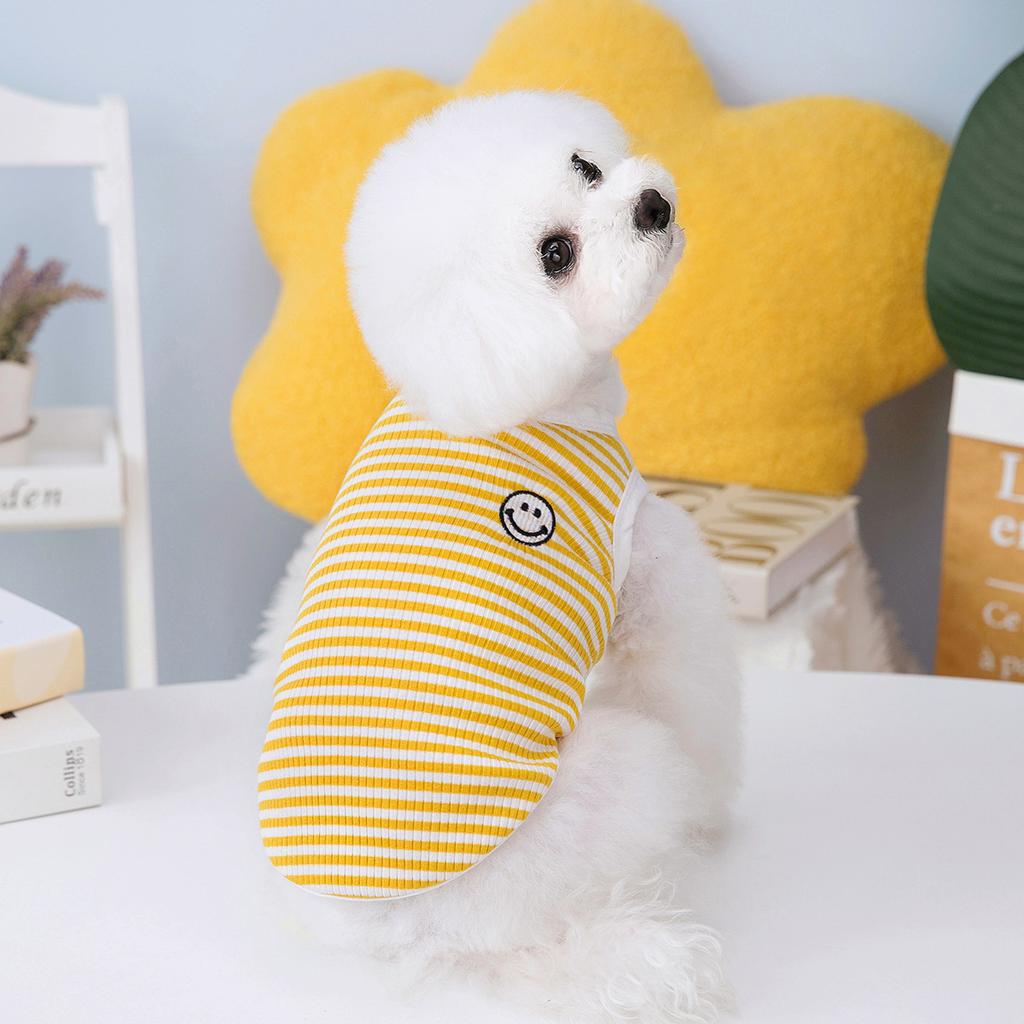 Spring and Summer 2023 Pet Clothes Puppy Clothing Teddy Clothes Vest Striped Vest Pet Clothing