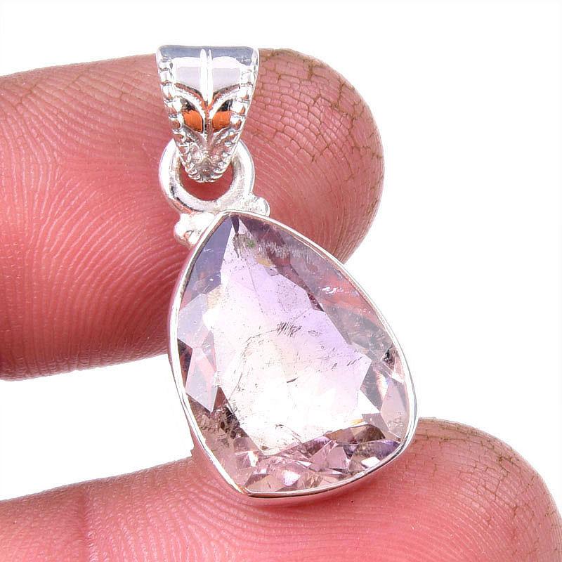 Natural Ametrine Gemstone Handmade 925 Solid Sterling Silver Pendant 1.25" I7B20