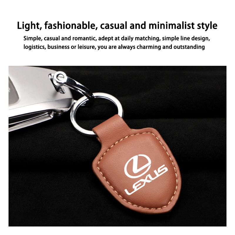 For Lexus RX330 Fsport IS200 IS250 RX350 GX NX300h Ct200h Accessories Car Shield Leather Keychain Key Ring Pendant Holder Gift