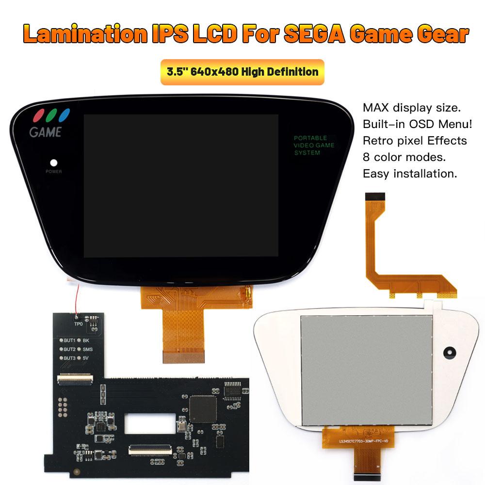 Перезаряжаемая литиевая батарея USB-C для Sega GG, комплект LCD-экрана с подсветкой, IPS-экран с ламинированием, дисплей для SEGA Game Gear, корпус