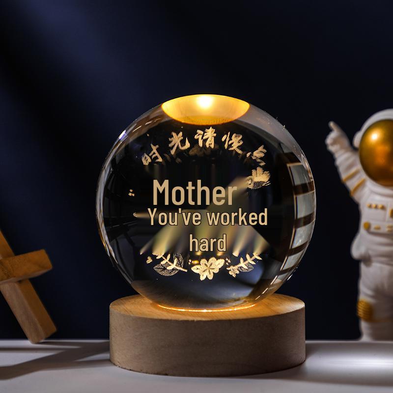 Светящийся шар «Звездная ночь»: Светящийся стеклянный орнамент "Солнечная система" - Идеальный подарок на день рождения для женщин