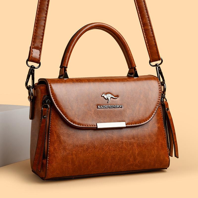 Middle-aged Women's Bag Mom Bag Fashion Soft Leather Large Capacity Single Shoulder Crossbody Bag