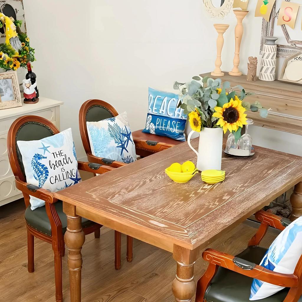 Ocean Beach Theme Pillowcase Coconut Tree Starfish Print Living Room Sofa Cushion Cover Bedroom Room Home Decoration