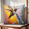 Good Quality Plant and Bird Cushion Cover Natural Linen Organic Fabric Double-Sided Printing Couch Pillow Covers Home Decor