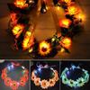 Hairband Glowing LED Wreath Christmas Party Decoration Halloween Crown Flower Light Up Headband