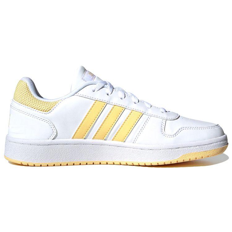 adidas Neo Hoops 2.0 Синтетическая кожа Нескользящие Прочные Низкие Кеды для скейтбординга Женские Кроссовки Желтый Белый G55065