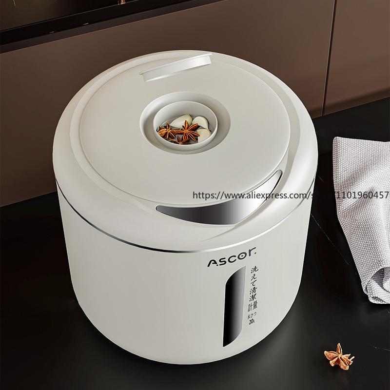 Rice Storage Container Insect-Proof Moisture-Proof Sealed Grain Bin Multi-Use Rice Jar for Pet Cat Food Cereal Dispenser