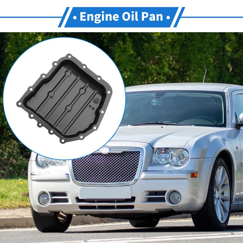 UXCELL 1 Pc No.4431997 Engine Oil Pan for Chrysler 200 2011-2014 Iron Black
