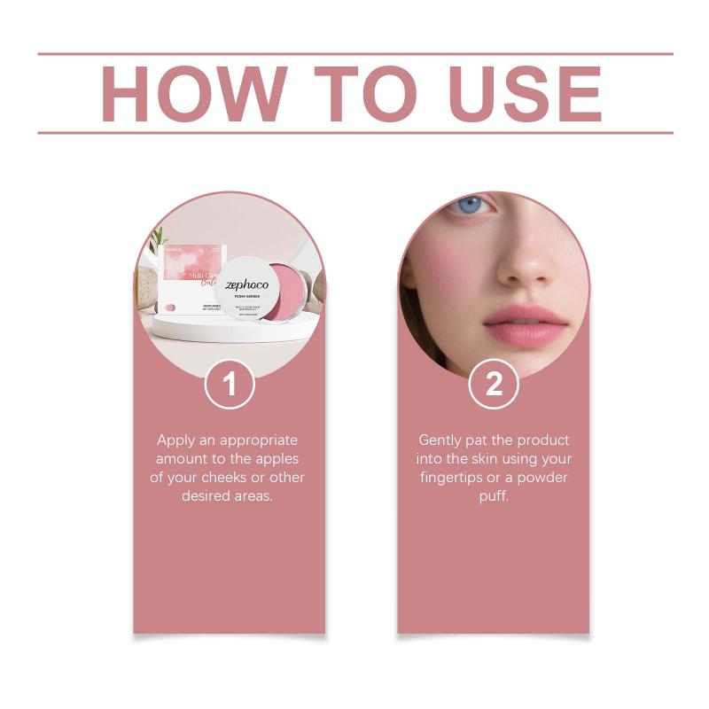 Peony Garden Blush Cream Natural Cheek Tint Long Lasting Hydrating Lightweight Blusher Stick Smooth Comfortable Cosmetics