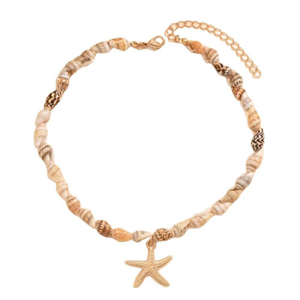 Натуральное ожерелье из ракушек в океанском стиле, бисерный чокер, праздничное ожерелье с подвеской-раковиной для женщин