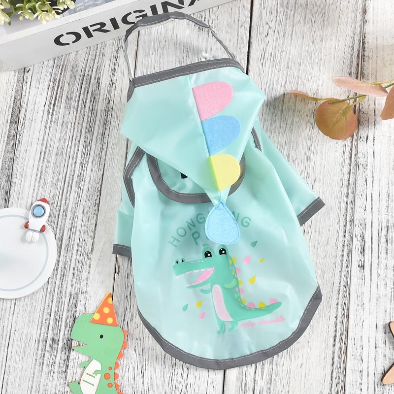 Dinosaur Reflective Raincoat For Dogs Suk French Bulldog Funny Hat Pet Hoodie Coat Cloak Waterproof Pomeranian Cat Stuff Clothes