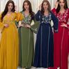Middle East, Europe and America Embroidered Sticker Dress Muslim Elegant Party Banquet Robe