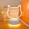 USB 3D светящаяся полоска ночника с кошачьей мордочкой, стираемый маркер, подарок на день рождения, свет для украшения спальни, гостиной, кабинета.