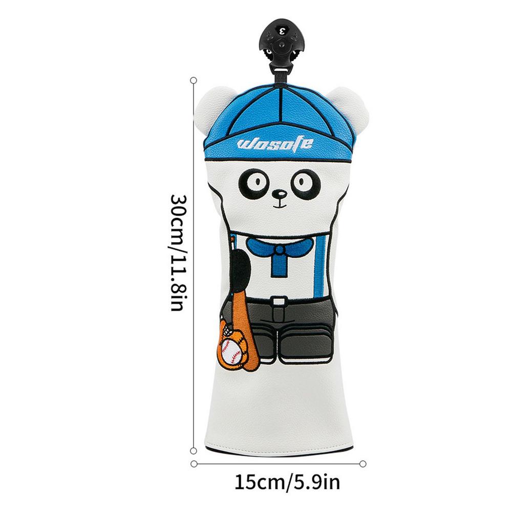 Cute Golf Headcover Golf Club Head Cover For Driver Fairway Hybrid Putter PU Leather Protector Wood Covers Golf Accessories