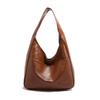 Chic Retro Large Capacity Tote Bag For Women With Unique Design And Stylish Appeal In Black White Brown Or Coffee Colors