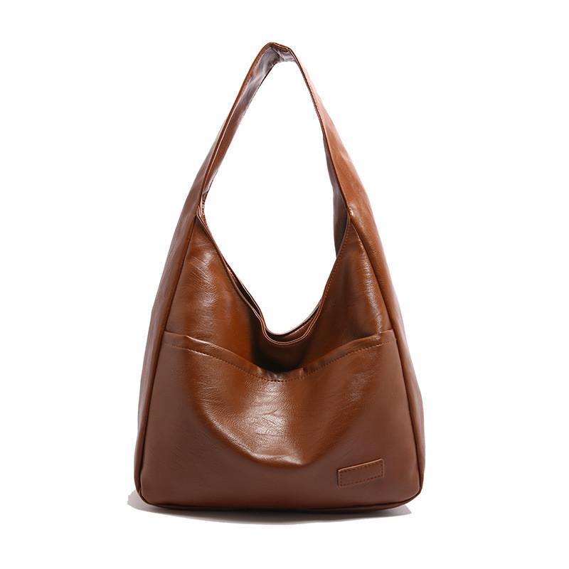 Chic Retro Large Capacity Tote Bag For Women With Unique Design And Stylish Appeal In Black White Brown Or Coffee Colors