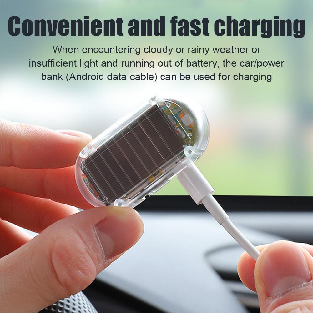 Автомобильный поддельный светильник безопасности на солнечной энергии, имитация манекена, сигнализация, беспроводное предупреждение, противоугонная лампа, светодиодные мигающие огни