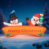 5.9FT Christmas Inflatable Toys Xmas Yard Decor Santa Snowman Decoration Christmas Lawn Home Party Supplies Gift with LED Lights