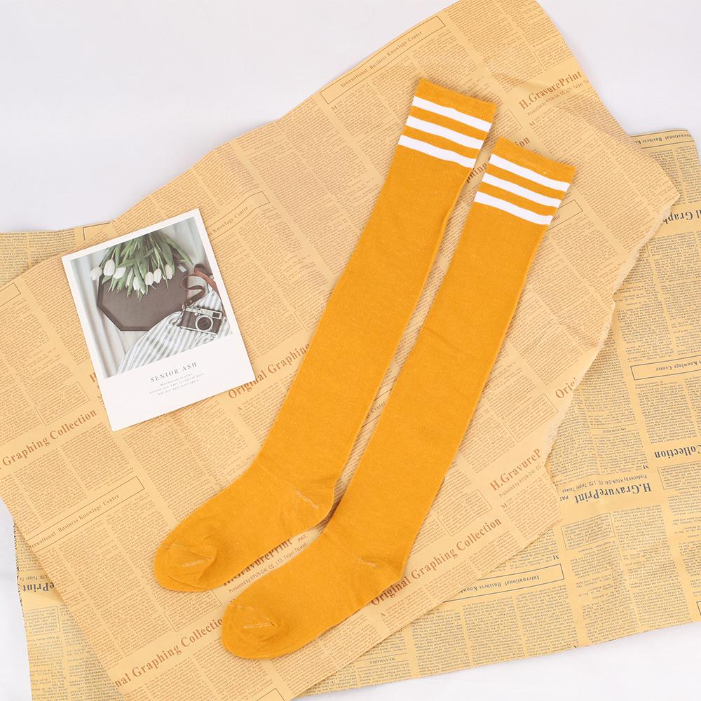 Высокие носки с тремя полосками и выше колена, в стиле колледжа, для выступлений, танцев, женские компрессионные хлопковые чулки