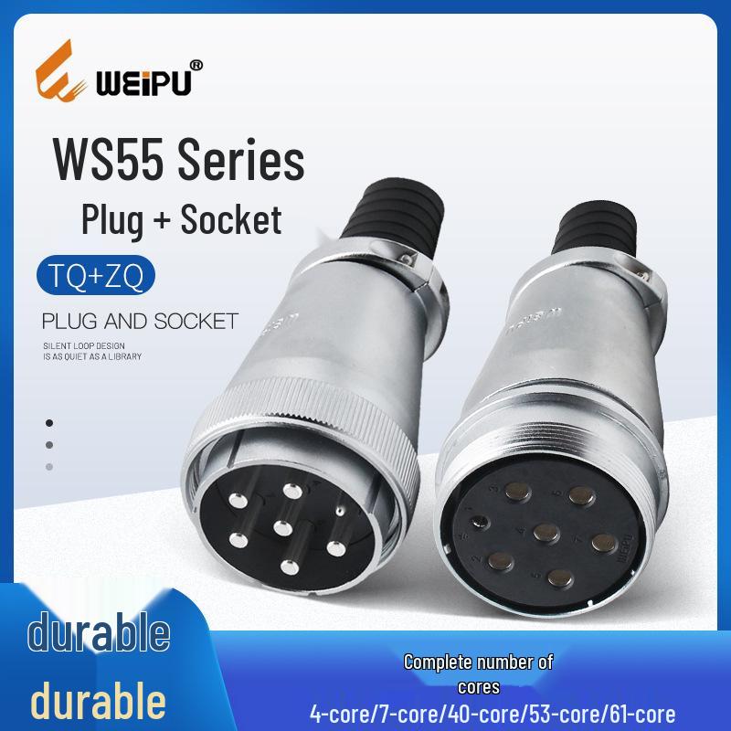 Weipu WS55 Aviation Plug Mating Socket Connector - 4, 7, 40, 53, 61 Pins