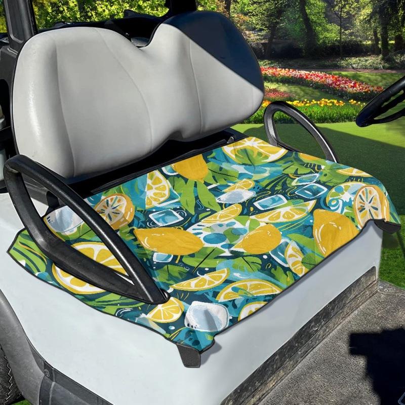 Printed Polyester Golf Cart Seat Towel Tropical Fruit Universal Two-Seat Sightseeing Car Seat Cover